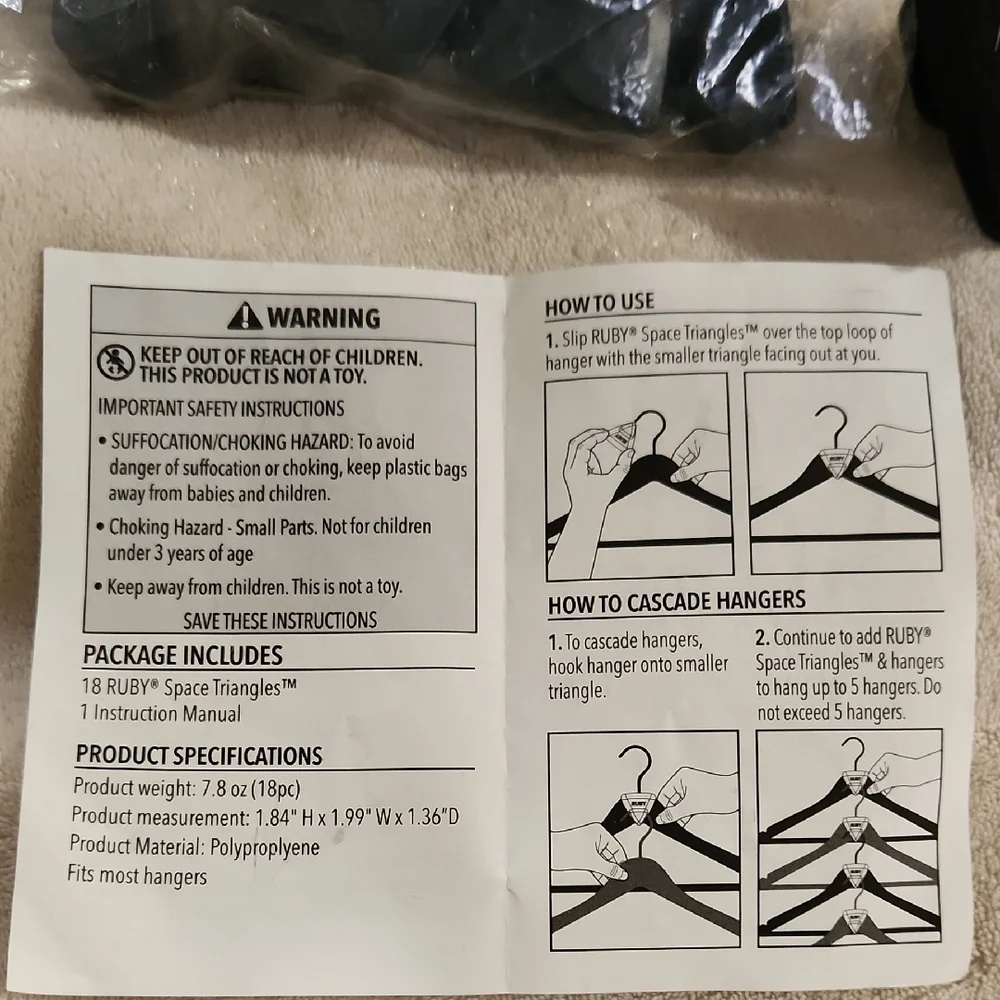 Space Triangles Closet Organizers - Black